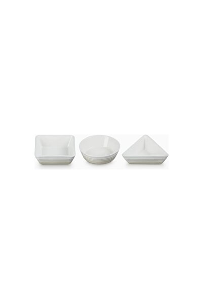 Le Creuset 3-Piece Stone Ceramic Tapas and Sauce Bowl Set