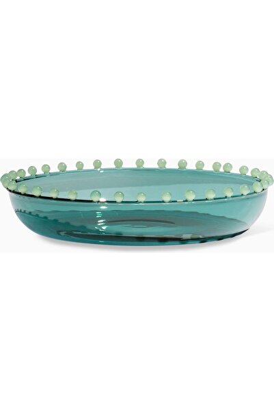 Fazeek Pearl Borosilicate Handmade Glass Serving Plate