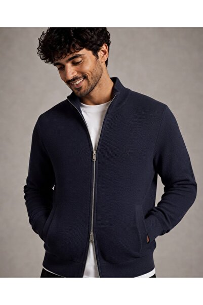 ATKGİYİM Men's Full Zipper Stand Collar Thessaloniki Cardigan - Durable Fabri...