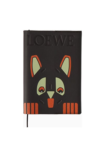 Loewe X Louis Wain Leather Covered Design Notebook Black