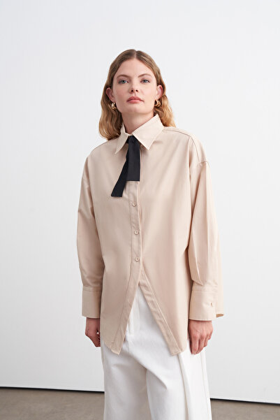 VESNA Contrast Belt Detailed Poplin Shirt