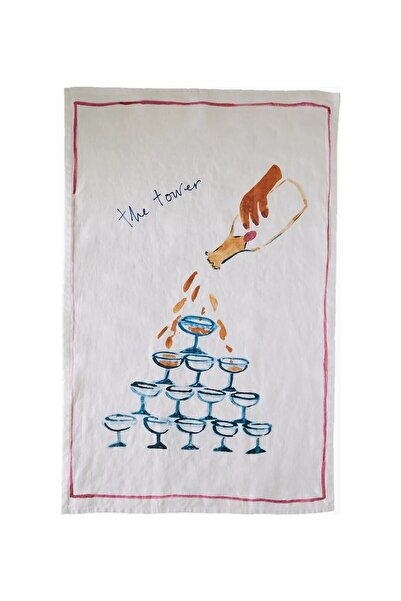 Anthropologie Dinette Stone Washed Linen Kitchen Towel