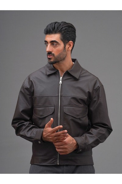 Cep Detaylı Oversize Erkek Ceket