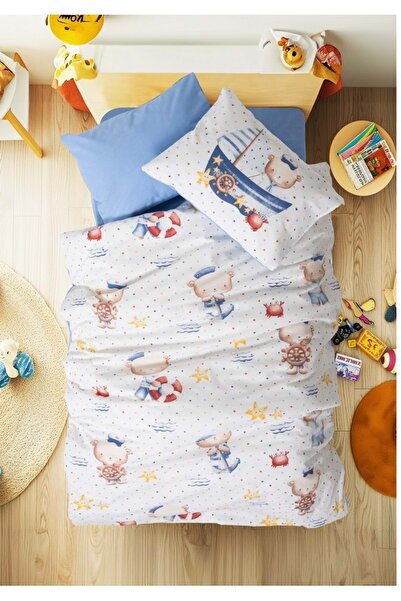 Cotton Box Ranforce -Seaman Blue- Baby Duvet Cover Set