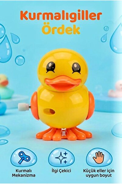 Tıfıl Toys Kurmalı Zıplayan Sevimli Eğitici ve Hareketli Kurmalı Ördek 8 cm E...