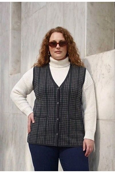 onno style women Plus Size Woolly Pigeon Feather Pattern Colorful Steel Knitt...