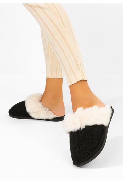 B T Shoes Papuci cu blanita Rozia negri