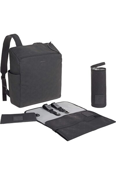 Lässig Baby Changing Backpack, Vegan Leather, Camel Hair |   Insulated Bottle...
