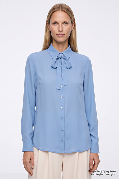 Exquise Long Sleeve Regular Shirt with Collar and Tieable Cuffs