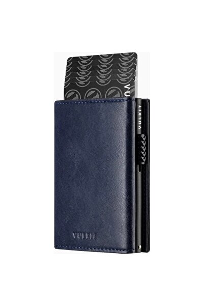 VULKIT Rfid Protected Pop-Up Leather Aluminum Men's Card Holder Wallet