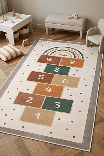 West Home Oyun halısı makinede yıkanabilir kaymaz taban leke tutmaz çocuk odası halısı