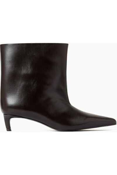 12storeez Women's Leather Ankle Boots, Pointed Toe & 40mm Heel