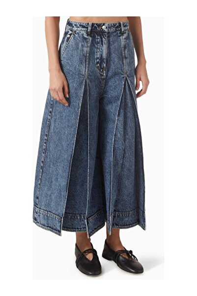3.1 Phillip Lim Pleated Casual Style Denim Women's Trousers Blue