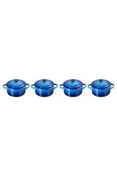 Le Creuset طقم أواني طهي سيراميك صغيرة فاخرة التصميم مكون من 4 قطع سعة 250 مل