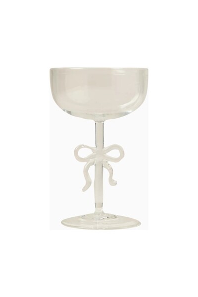 Anthropologie Benedita Bowknot Borosilicate Glass Coupe Goblet