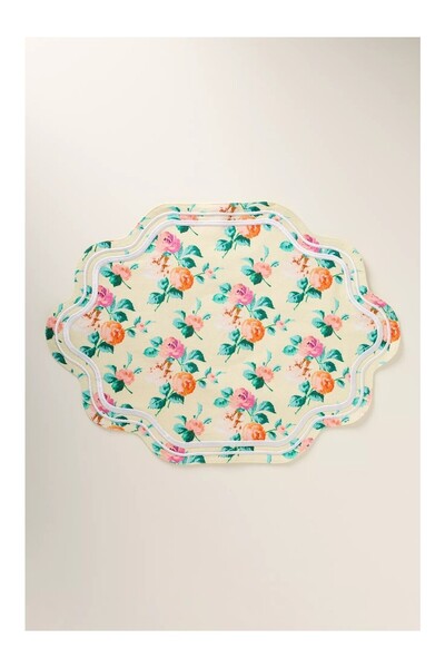 Anthropologie Madeline Patterned Embroidery Detailed 100% Cotton Placemat