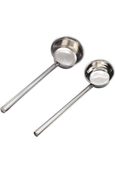 PRETYZOOM 2pcs Thickened Handle Stainless Steel Water Ladle With Flat Bottom ...
