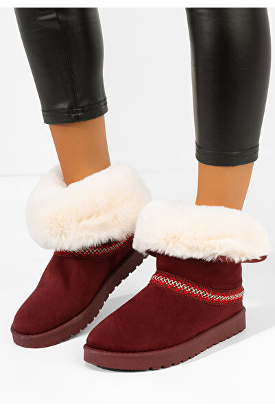 B T Shoes Cizme tip ugg Alura grena