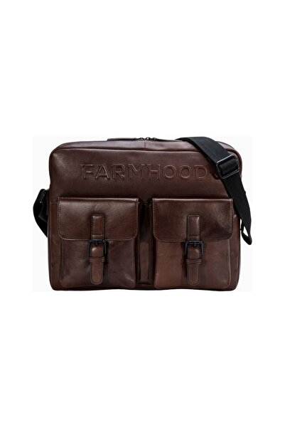 Farmhood Memphis Leather Messenger Briefcase, 38 Cm, with Laptop Compartment,...