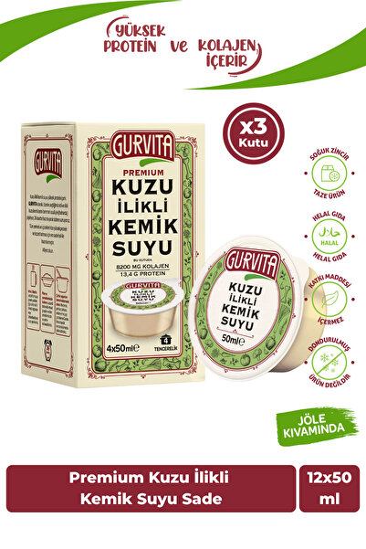Gurvita Kuzu İlikli Kemik Suyu 50 ML 12 Adet