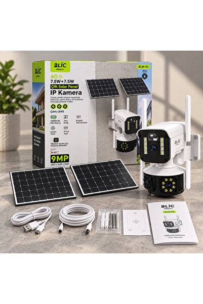 Blic Aura Akse 9MP Çoklu Lens Çift Solar Panelli 4G ve Wi-Fi Dönebilen Güvenl...