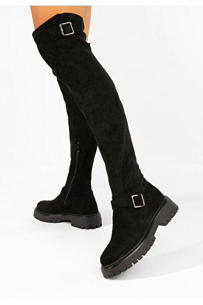 B T Shoes Ботуши до коляното - Черни - Ниски