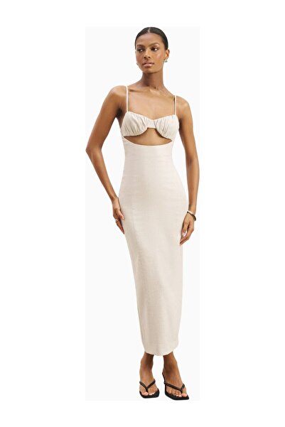 BECAUSE OF ALICE Custom Made Linen Bustier Long Women's Dress