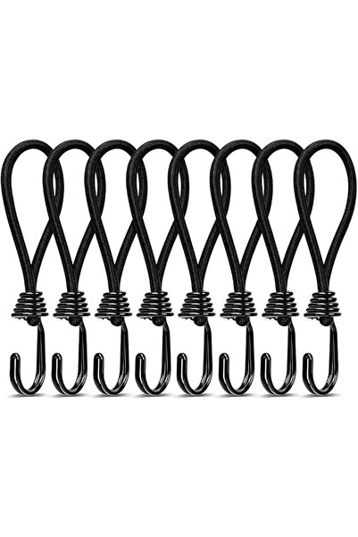 SYOSI 8PCS Heavy Duty Bungee Cords with Hooks, 6 Inch Mini Elastic Straps for...