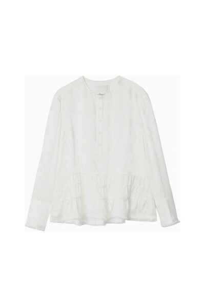 3.1 Phillip Lim Floral Jacquard Tassel Edge Design Women's Blouse