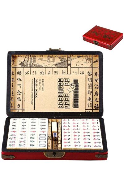 Generic Mini Chinese Majong Set, 144 Mahjong Tiles, Travel Playset Beige, Ant...