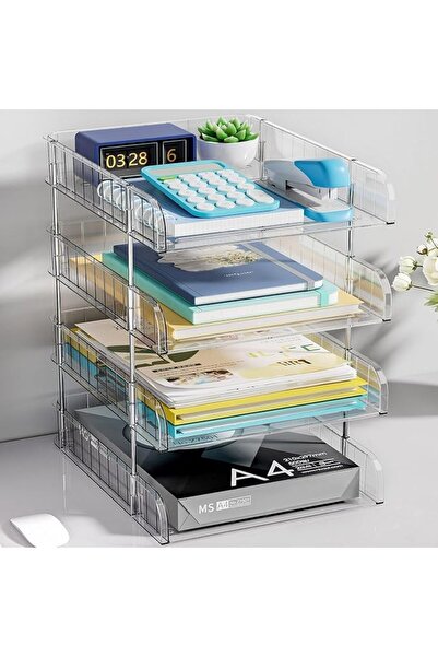 GENERAL Wepaint Clear Desktop Organizer for Letters & A4 Files, Stackable Pap...