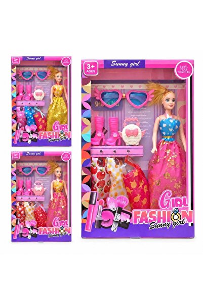 JML Papusa din Plastic 26cm, cu 3 Rochite de Schimb si Accesorii, Diferite Mo...