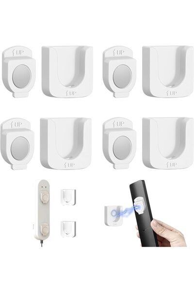 Jemey Magnetic Remote Control Holder Wall Mounted, 4pcs No Drilling Self Adhe...