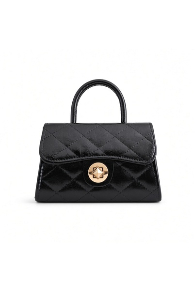 Generic Brand Women'S, Black Faux Leather, Shoulder & Hand Bag