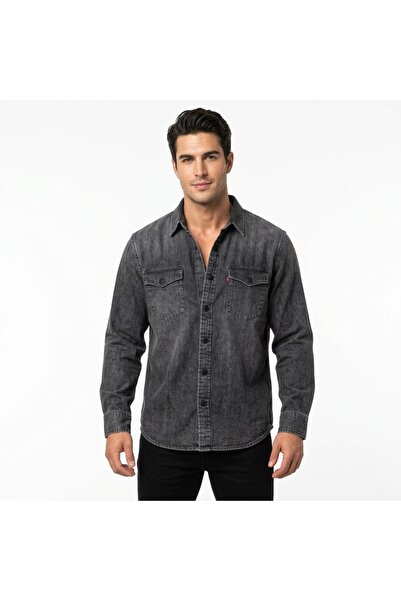 Levi's Relaxed Fit Western Men's Denim Shirt--Dark Smoke--