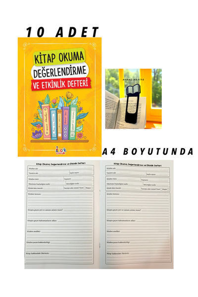 Bıcırık Yayınları 10 قطع من دفتر ملاحظات لنشاطات تقييم القراءة / حجم A4 / 1 ق...