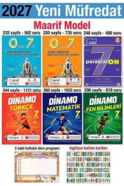 Tonguç Yayınları 7. Sınıf 2027 0'dan 7'ye Konu Türkçe Matematik Fen Bilimleri...