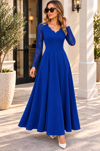 Kokosh moda Διαχρονική κομψότητα Γυναικείο φόρεμα με δαντελένια λεπτομέρεια σ...