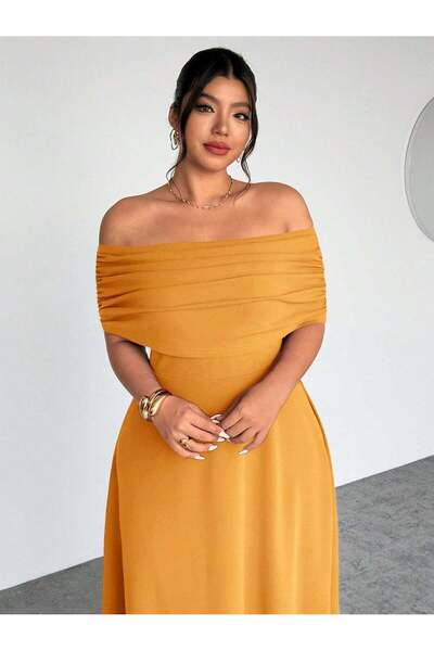 Sheya Rochie maxi, portocalie - 0XL