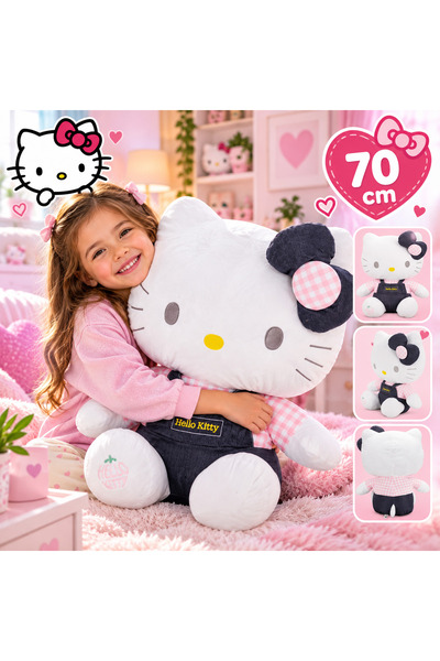 Cici Oyuncak Hello Kitty Tulumlu Peluş Oyuncak 70 cm Büyük Boy Sevimli Peluş ...