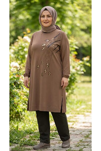 güncüoğlu Plus Size Tunic with Wide Sleeves That Extend down to the Waist, Dr...