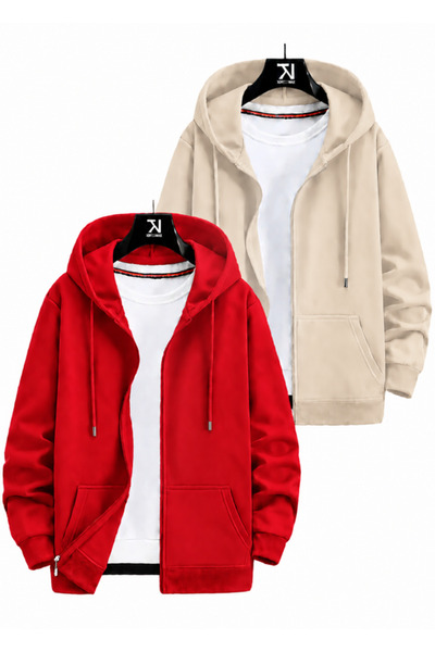 Karatopak 2-Piece Hooded Unisex Zippered Sweatshirt / Cardigan