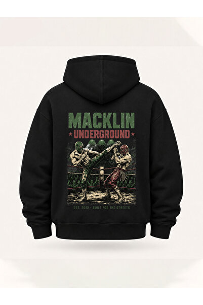 macklin Unisex Women's and Men's Underground Design Text Printed Oversize 3 T...