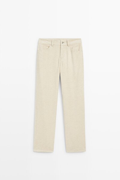 Massimo Dutti Fitilli kadife straight fit pantolon