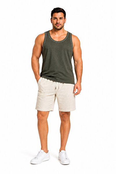 Erkek Haki Battal Rambo Atlet – Büyük Beden 3XL-6XL