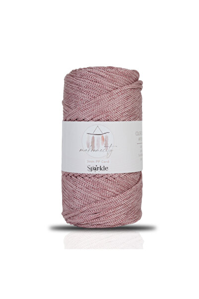 Makromecity Premium Simli 3mm - 250 gr Polyester Makrome Ipi Pembe 230 M Poly...