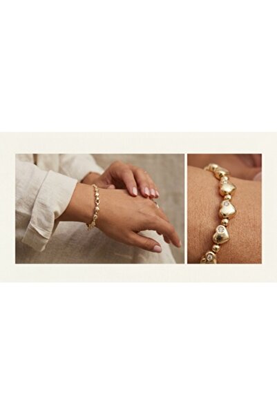 Rostil Efect Gold-plated bracelet with crystal hearts and stars