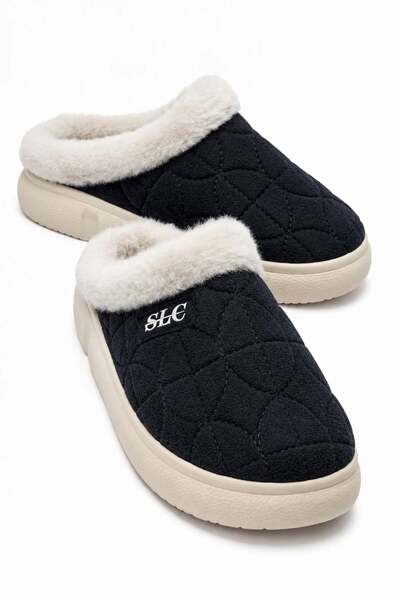 CCWAY AYAKKABI Women's Embroidered Gondola House Slippers Black