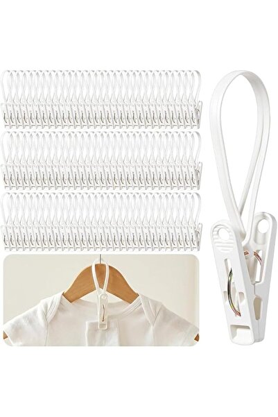 Yelajoy 105Pcs Laundry Hooks Hanging Clips, Plastic Rope Hanger Clips, Hangin...