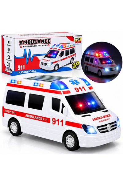 JML Jucărie Mașină Ambulanță 20x7.5cm, Electrica cu Sunete si Lumini